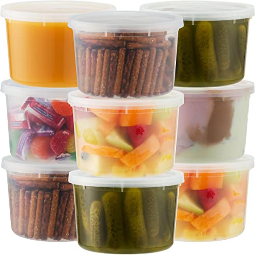 16 OZ - 24 Sets Plastic Deli Food Storage Containers with Airtight