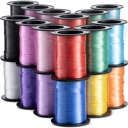 Curling Ribbon (Bulk 15 Rolls) Assorted Colors, for Fabric Ribbon