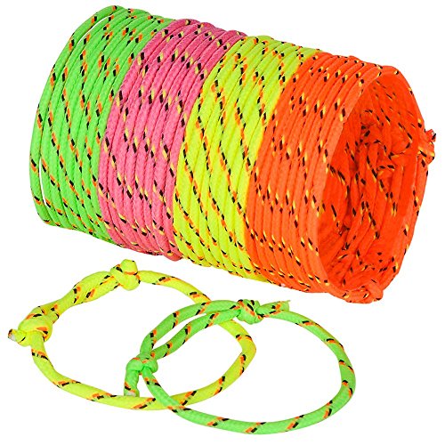 Janinka 432 Pcs Neon Friendship Bracelets Bulk Neon Rope Woven Friendship  Bracelets in 6 Assorted Colors Adjustable Bracelets for Kids Boys Girls