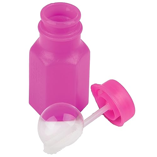 Mini Neon Party Bubbles for Kids - Bulk Wands and Bottles for Blowing Bubbles, Birthday Party Favors, Toy Gift, Outdoor Toys, Carnival Prizes, and Goody Bag Stuffers