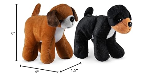 Bedwina Plush Puppy Dogs - 6 Inches Tall Stuffed Animals Bulk Assorted Puppies and Cute Stuffed Plushed Dog Puppies Assortment, Stocking Stuffers