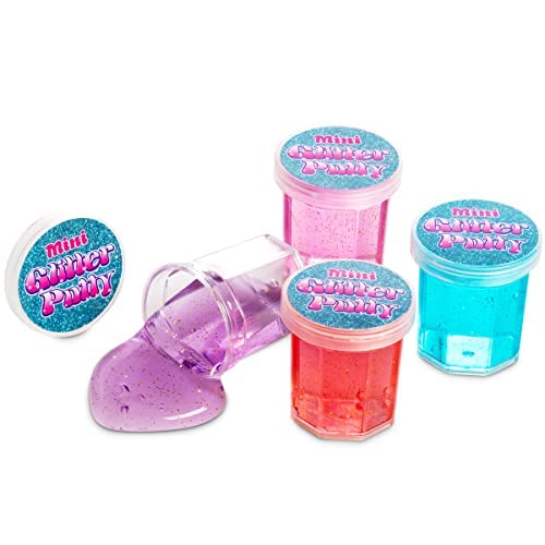 Mini Glitter Putty - (Bulk Pack of 768) Mini Slime for Kids Party Favors in Assorted Neon Rainbow Colors for Birthday Party Favor, Fidget Toys, and Prizes