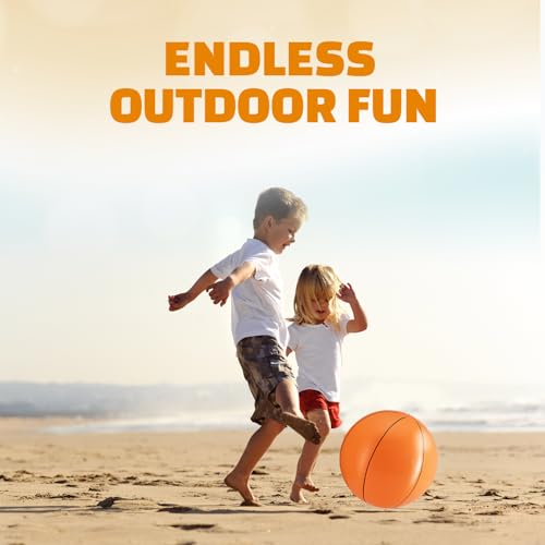 Bedwina Beach Balls in Bulk - (Pack of 12) 16 Inch Inflatable Basketball, Baseball or Rainbow Beach Ball Toys for Kids, Dozen Beach Balls for Games, Pool Toys, Decorations, Party Favors