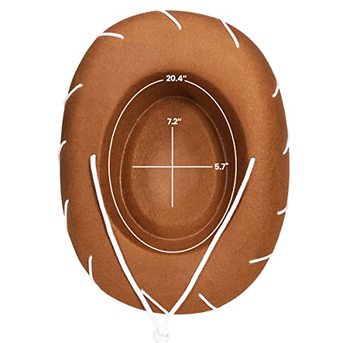 Brown Felt Kids Cowboy Hat - (pack Of 2) Western-themed Children's Cosplay Costume Accessory Prop For Party Favor Supplies, Toddler Cowboy Hat For Playing Dress-up Costume For Young Boys And Girls