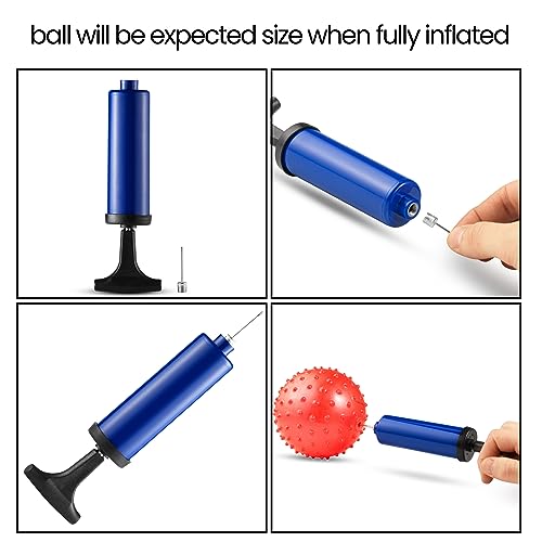 Bedwina Mini Knobby Balls - Bulk 5 Inch Sensory Balls and Spiky Massage Stress Balls with Pump, Fun Bouncy Ball Party Favors