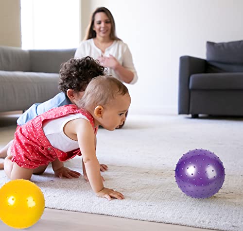 Bedwina Sensory Balls and Spiky Massage Stress Balls with Pump, Bouncy Party Favors, Stocking Stuffers for Kids, Toddlers