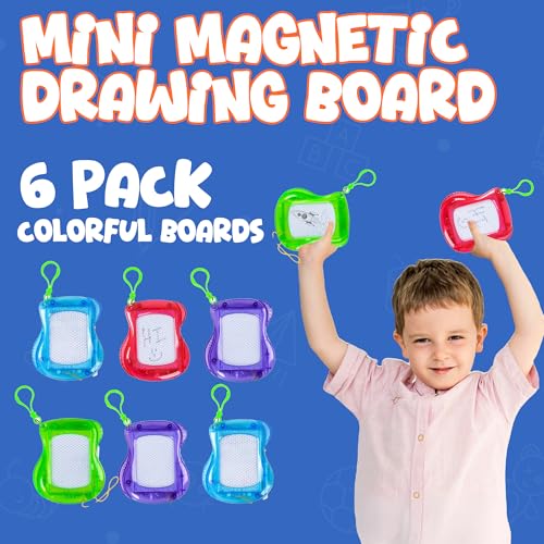Mini Magnetic Drawing Board for Kids - Backpack Keychain Clip Drawing Boards, Erasable Doodle Sketch and Writing Pad for Boys and Girls, Birthday Party Favor and Goodie Bag Filler