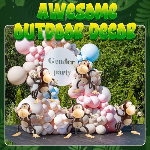 Large Inflatable Monkey - 27-Inch Monkeys for Baby Shower, Safari, Jungle Themed Birthdays, Blow Up Animal Party Favors and Decorations for Kids and Toddlers