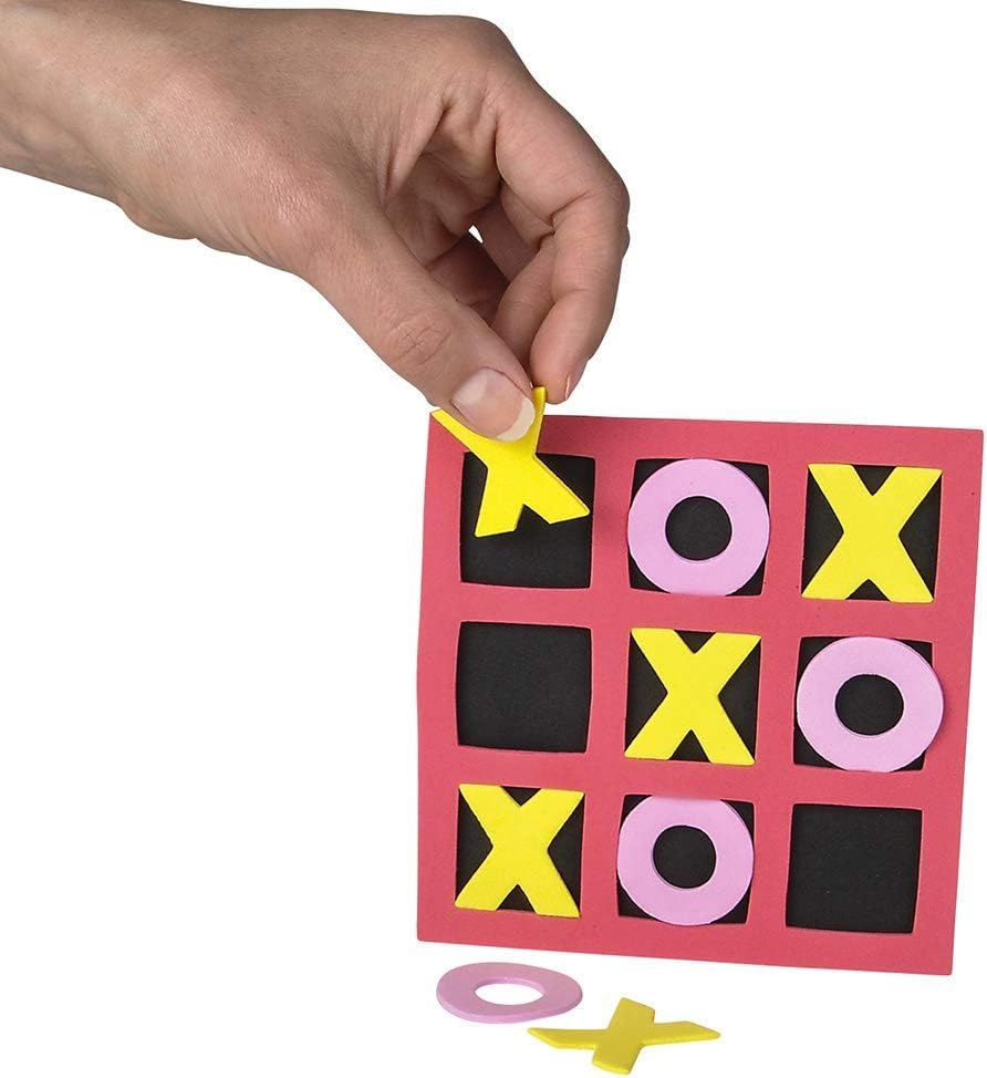 Tic Tac Toe Boards - 5"x5" Foam Tic-Tac-Toe Mini Board Game Toys for Kids, Birthday Party Favors, Goody Bag Stuffers, Classroom Prizes & Occupational Therapy