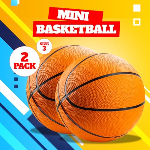 Bedwina Mini Basketball - 7 Inch, Size 3 - Mini Hoop Outdoor & Indoor Set, Perfect for Pool Parties & Kids Arcade Games