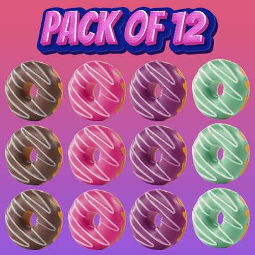 Donut Squishies Party Supplies - 3 Inch Slow Rising Squishy Fake Donuts Squishy Toys Donuts for Kids, Squeeze Ball and Stress Relief, Donut Party Decorations and Birthday Party Favor