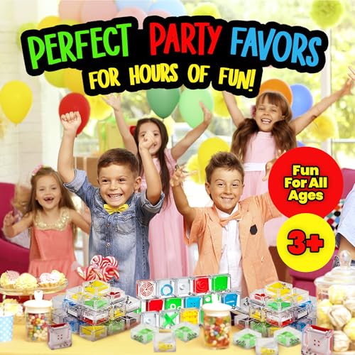 Bedwina Mini Cube Puzzle Box Set - Balance IQ Party Favor Games for Kids, Teens, Adults, 1.5 Inch Mini Games for Kids 3D Brain Teaser Maze