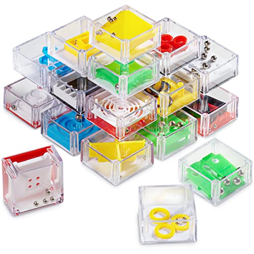 Bedwina Mini Cube Puzzle Box Set - Balance IQ Party Favor Games for Kids, Teens, Adults, 1.5 Inch Mini Games for Kids 3D Brain Teaser Maze