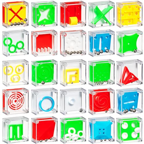 Bedwina Mini Cube Puzzle Box Set - Balance IQ Party Favor Games for Kids, Teens, Adults, 1.5 Inch Mini Games for Kids 3D Brain Teaser Maze