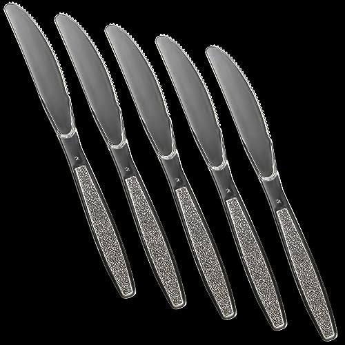 Clear Plastic Cutlery Set - Disposable Plastic Utensils Heavy Duty, Silverware Sets for Party Supplies, Dinners, Take-Out, Catering, Food Services