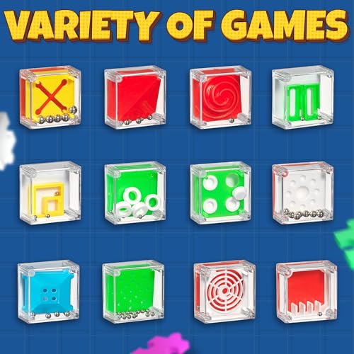 Bedwina Mini Cube Puzzle Box Set - Balance IQ Party Favor Games for Kids, Teens, Adults, 1.5 Inch Mini Games for Kids 3D Brain Teaser Maze