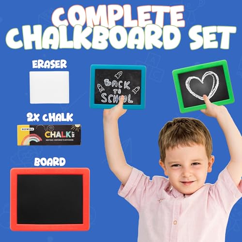 Neon Chalkboard Set for Kids - Mini Chalk Boards Each with 2 Chalk Sticks, and 1 Eraser for Boys and Girls Birthday Party Favors for Kids Goodie Bags