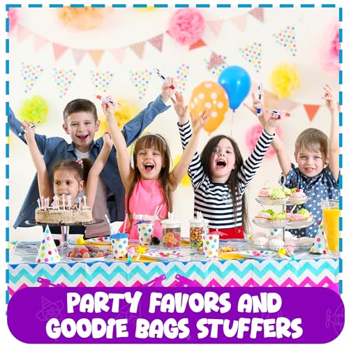 Retractable Shuttle Pens with Carabiner Clip - Pack of Bulk Mini 4-in-1 Multi-Colored Ink Ballpoint Pens with Keychain for Adults, Kids, Nurses, School, Stocking Stuffer Gifts, Party Favors