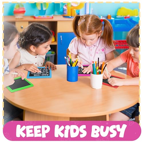 Neon Chalkboard Set for Kids - Mini Chalk Boards Each with 2 Chalk Sticks, and 1 Eraser for Boys and Girls Birthday Party Favors for Kids Goodie Bags