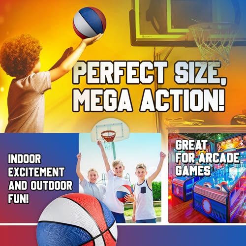 Bedwina Mini Rubber Basketball Balls for Kids - (Pack of 3) 7 Inch, Size 3 - Pool Basketball Hoop Set, Outdoor & Indoor Small Hoops Carnivals, Game Prizes