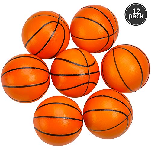 Mini Basketball Stress Balls - 2.5 Inch Small Foam Basketballs for Kids, Sports Theme Party Favor Toys Birthday Party Game, Stress Relief Squeeze Balls, Stocking Stuffers