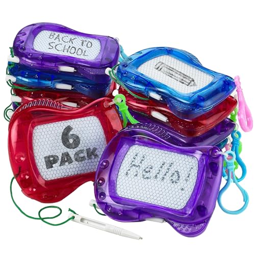Mini Magnetic Drawing Board for Kids - Backpack Keychain Clip Drawing Boards, Erasable Doodle Sketch and Writing Pad for Boys and Girls, Birthday Party Favor and Goodie Bag Filler