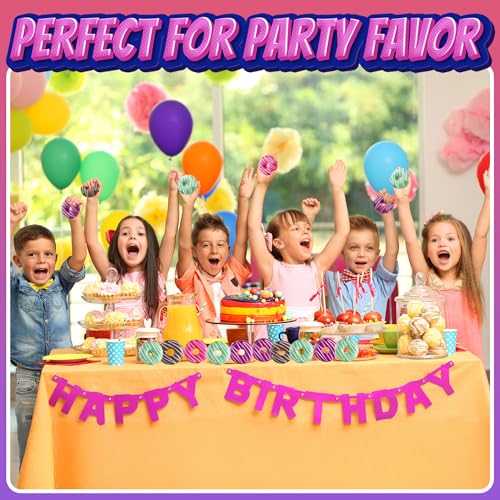 Donut Squishies Party Supplies - 3 Inch Slow Rising Squishy Fake Donuts Squishy Toys Donuts for Kids, Squeeze Ball and Stress Relief, Donut Party Decorations and Birthday Party Favor