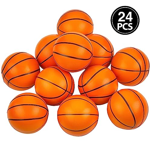 Mini Basketball Stress Balls - 2.5 Inch Small Foam Basketballs for Kids, Sports Theme Party Favor Toys Birthday Party Game, Stress Relief Squeeze Balls, Stocking Stuffers