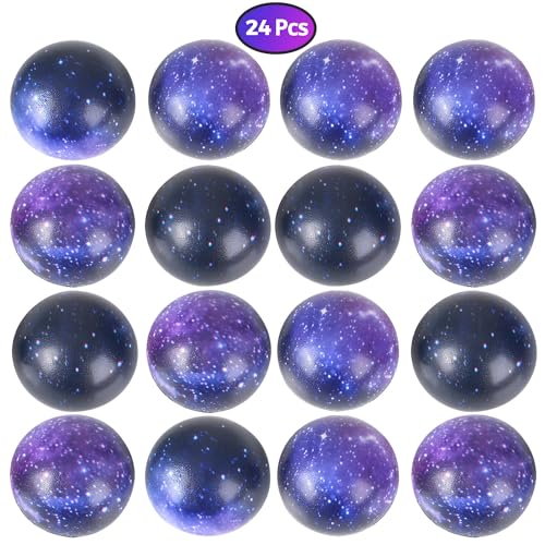 Galaxy Stress Balls for Kids - Bulk Pack - Squeeze Anxiety Fidget Sensory Balls for Children with Outer Space Theme, Toys for Party Favors and Birthday Party Supplies