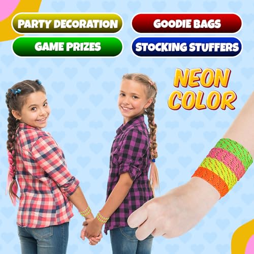 Bedwina 36-Pcs Friendship Bracelets For Kids - Neon Adjustable Woven Rope Friendship Bracelets Bulk for Girls and Boys - Classroom Prizes for Kids Birthday Party Favors & Goodie Bag Stuffers