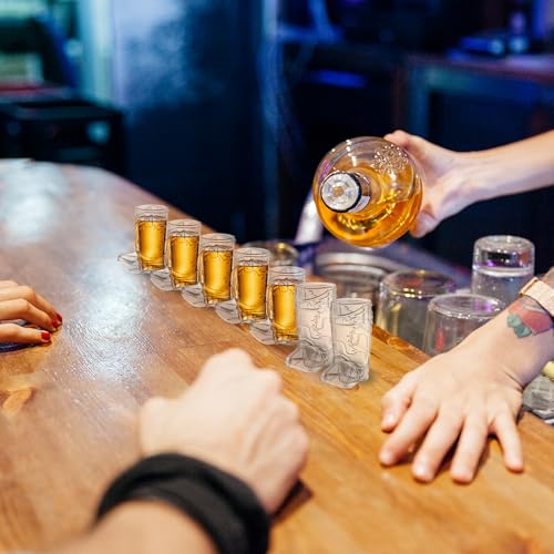 JoyServe Cowboy Boot Shot Glasses - Mini Reusable and Disposable Clear Plastic Shot Glass Cups for Themed Birthday Parties Decorations and Cowboy Bachelorette Party Favors, Holds 1-Oz