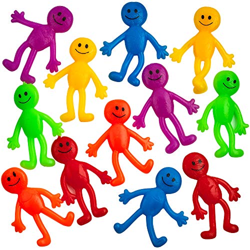 Stretchy Bendable Man - Assorted Fun Colors, A Sticky, Stretchable, Slimy, Gooey Texture, Toy for Stress Anxiety Relief, Great Party Favor, Stocking Stuffer