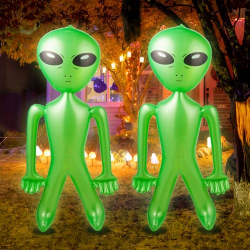 60 Inch (5 Feet) Giant Alien Inflatable - Jumbo Green Alien, for Game Prize, Alien Halloween Decorations Theme Party Favors Photo Prep & Decorations