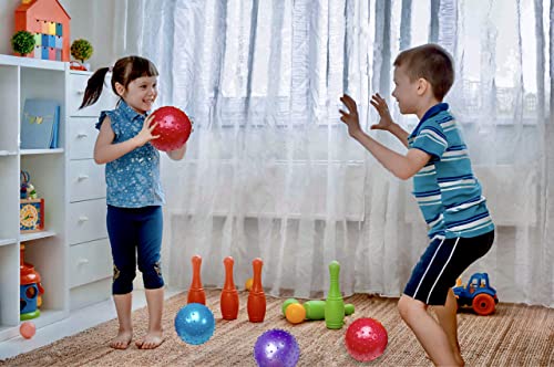 Bedwina Sensory Balls and Spiky Massage Stress Balls with Pump, Bouncy Party Favors, Stocking Stuffers for Kids, Toddlers