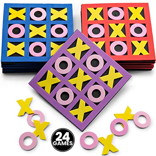 Tic Tac Toe Boards - 5"x5" Foam Tic-Tac-Toe Mini Board Game Toys for Kids, Birthday Party Favors, Goody Bag Stuffers, Classroom Prizes & Occupational Therapy
