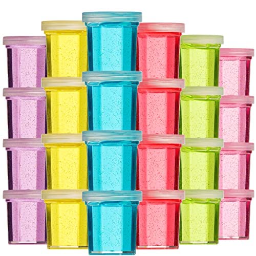 Mini Glitter Putty - (Bulk Pack of 768) Mini Slime for Kids Party Favors in Assorted Neon Rainbow Colors for Birthday Party Favor, Fidget Toys, and Prizes