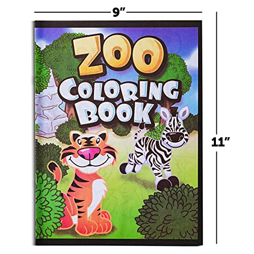 Zoo Animal Coloring Books Bulk for Kids - 9"x11" Animal Party Favors with Jungle Safari Animals and Activity Sheets for Goodie Bags, Classrooms and Themed Birthday Supplies