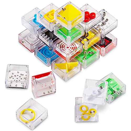 Bedwina Mini Cube Puzzle Box Set - Balance IQ Party Favor Games for Kids, Teens, Adults, 1.5 Inch Mini Games for Kids 3D Brain Teaser Maze