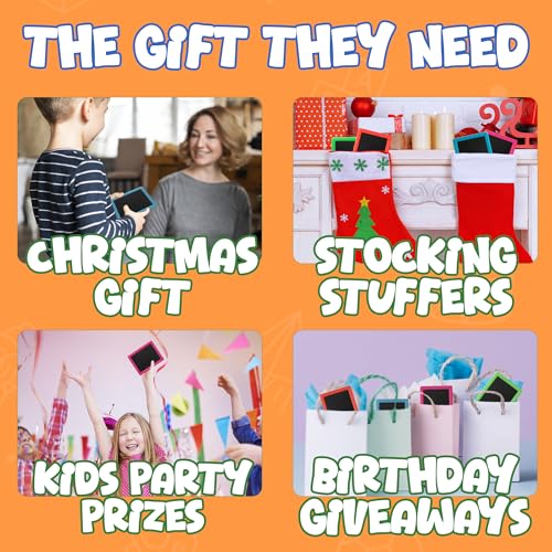 Neon Chalkboard Set for Kids - Mini Chalk Boards Each with 2 Chalk Sticks, and 1 Eraser for Boys and Girls Birthday Party Favors for Kids Goodie Bags