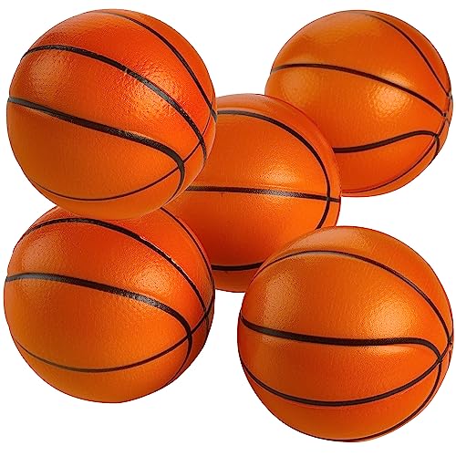 Mini Basketball Stress Balls - 2.5 Inch Small Foam Basketballs for Kids, Sports Theme Party Favor Toys Birthday Party Game, Stress Relief Squeeze Balls, Stocking Stuffers