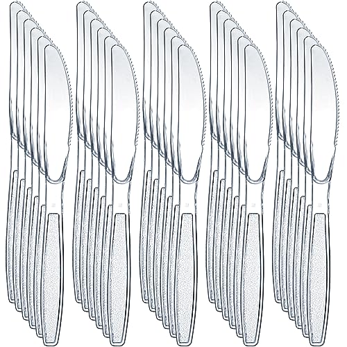 Clear Plastic Cutlery Set - Disposable Plastic Utensils Heavy Duty, Silverware Sets for Party Supplies, Dinners, Take-Out, Catering, Food Services