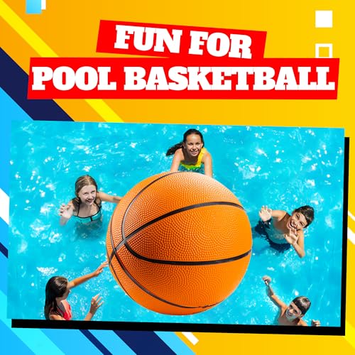 Bedwina Mini Basketball - 7 Inch, Size 3 - Mini Hoop Outdoor & Indoor Set, Perfect for Pool Parties & Kids Arcade Games