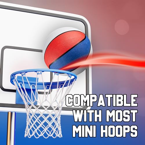 Bedwina Mini Rubber Basketball Balls for Kids - (Pack of 3) 7 Inch, Size 3 - Pool Basketball Hoop Set, Outdoor & Indoor Small Hoops Carnivals, Game Prizes