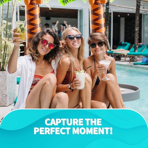 Inflatable Palm Tree with Hand Pump - Large 5.5 Ft Blow Up Palm Trees for Hawaiian Themed Tropical Birthday, Summer Beach Backyard Luau Pool Party Decoration or Photo Booth Prop Accessory