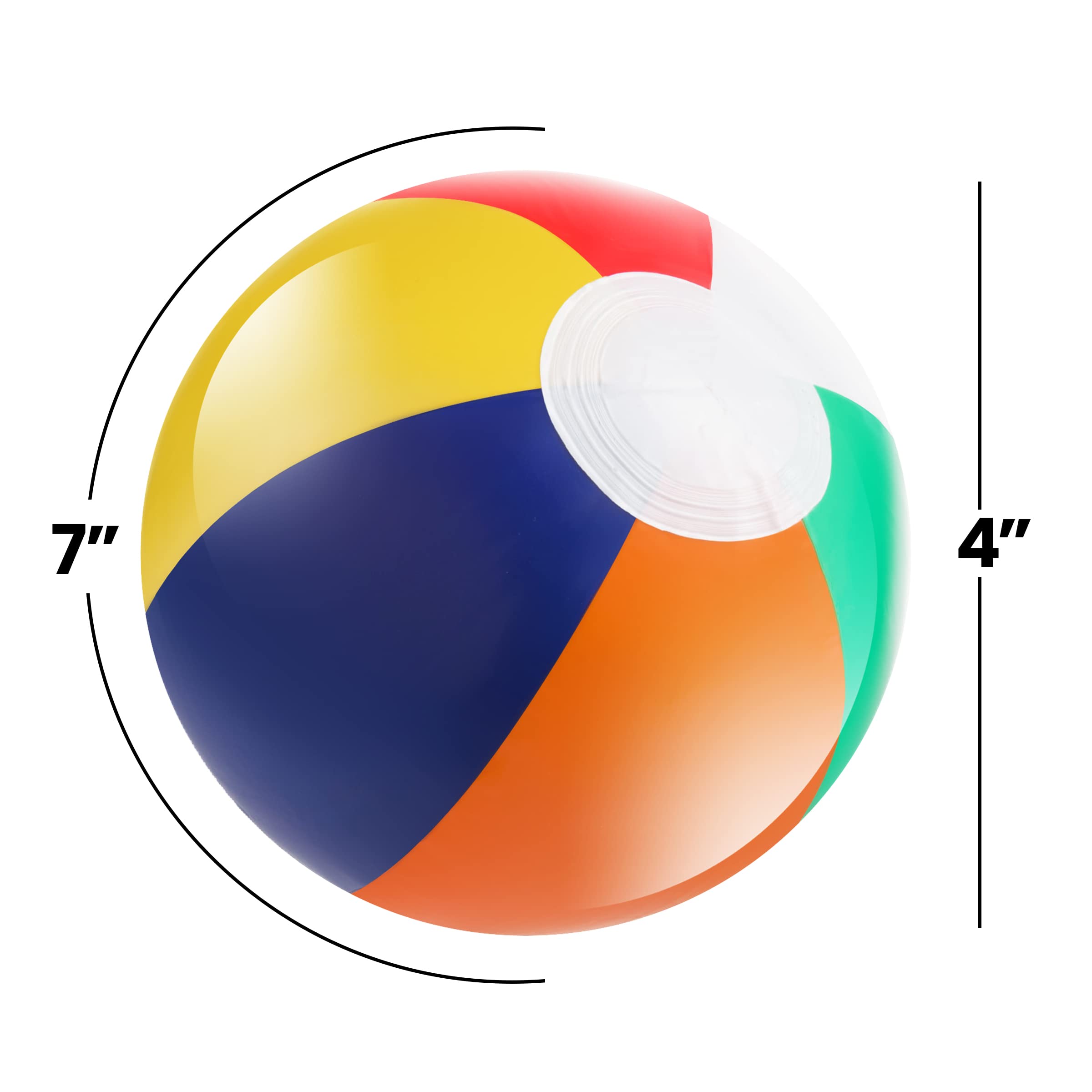 Bedwina Mini Inflatable Beach Balls (Bulk Pack of 24) Multicolored Beach Balls Toys for Kids. for The Beach, Pool, Summer Parties and Decorations