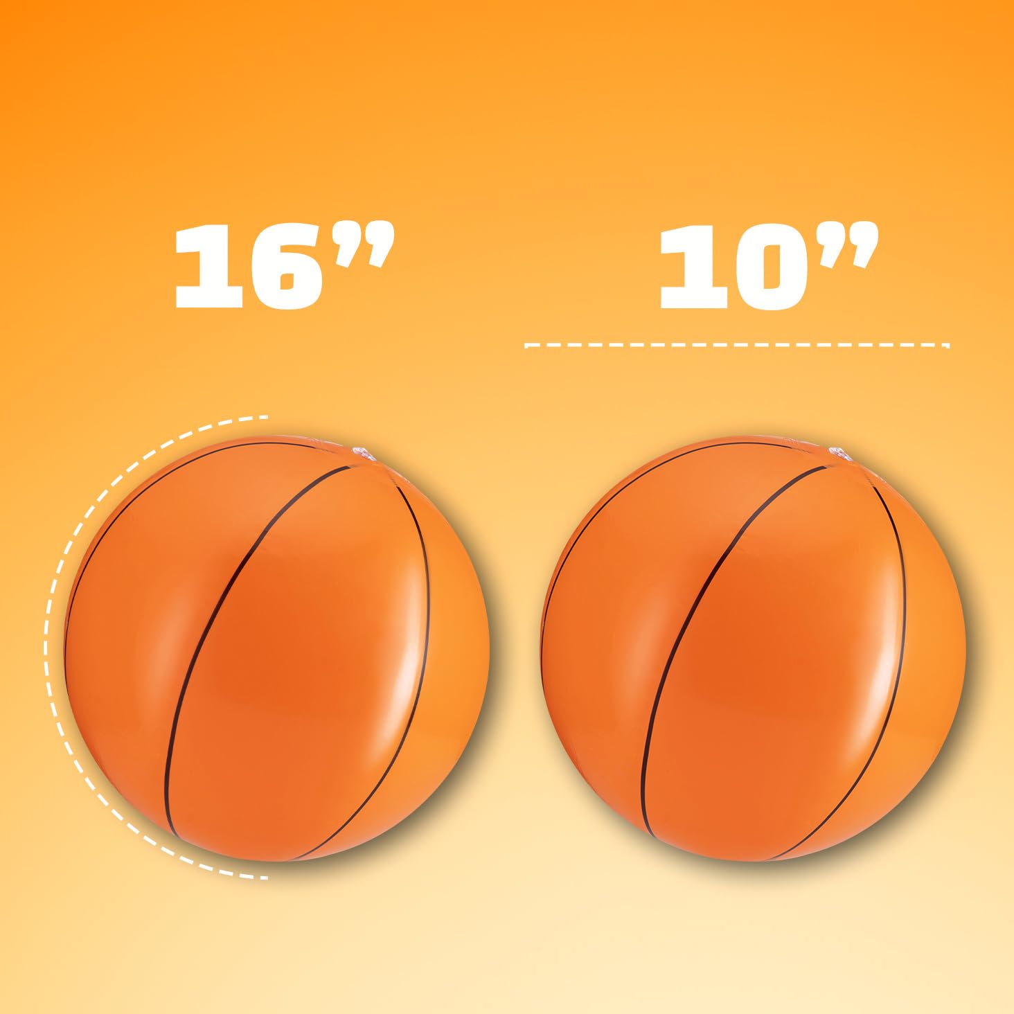 Bedwina Beach Balls in Bulk - (Pack of 12) 16 Inch Inflatable Basketball, Baseball or Rainbow Beach Ball Toys for Kids, Dozen Beach Balls for Games, Pool Toys, Decorations, Party Favors