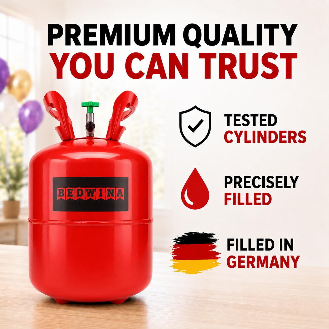 Bedwina Helium Tank for Balloons at Home, Inflate up to 50 Balloons - image 6
