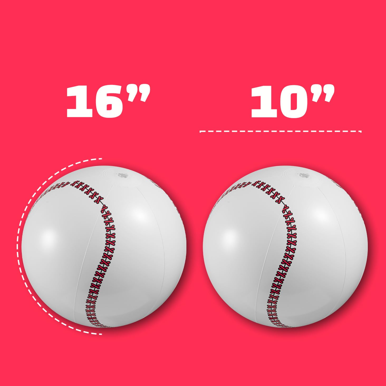 Bedwina Inflatable Baseball (Pack of 12) 16-inch, Baseball Beach Balls for Themed Party Decorations & Birthday Decor - Pool Ball Toys Party Favors & Goodie Bags Favors for Kids, Boys and Girls