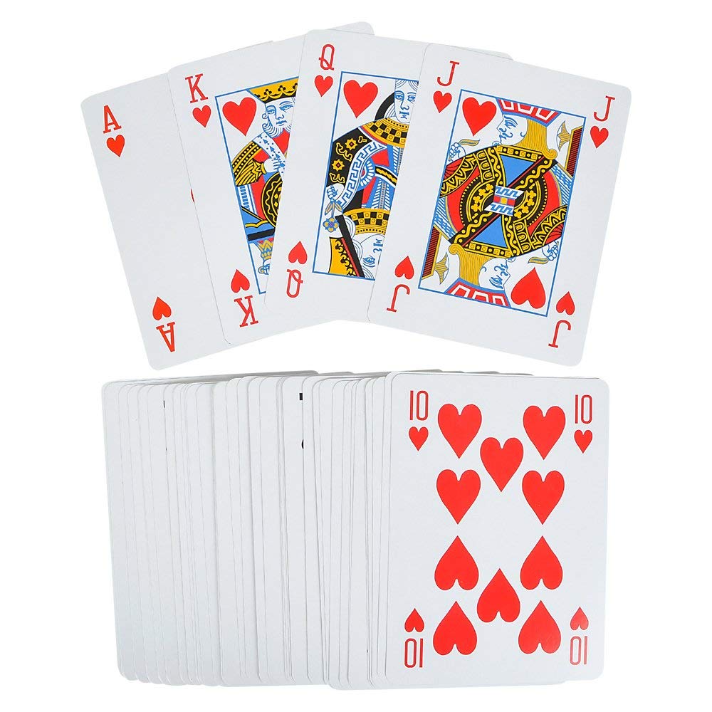 Jumbo Large Playing Cards - Big 5 x 7 Inch Giant Deck of Huge Poker Playing Cards for Casino Theme Party Decorations Game Night and Magic Supplies