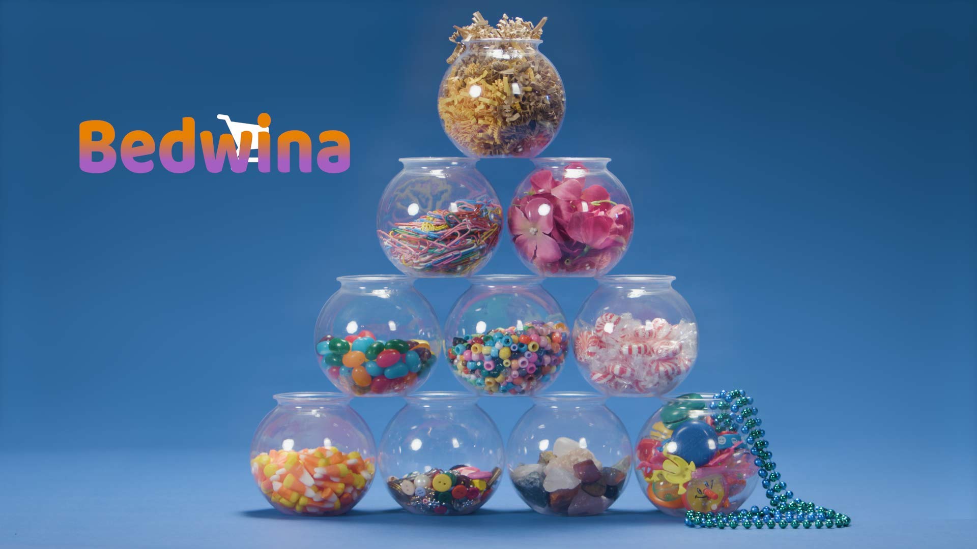 JoyServe 16 Oz Plastic Ivy Drink Bowls - 4 Inch, Unbreakable BPA-Free Heavy Duty Plastic Vases for Candy, Drinks, Carnival Games, Prizes, Centerpieces and Party Decoration Supplies